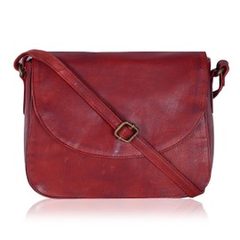 Ozora Handcrafted Genuine Leather Vintage Shoulder Crossbody Bag with YKK Zippers, Snap Button Closure and Mobile Holder