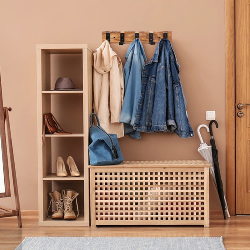TONGNENGLIU Modern Wall Mounted Coat Rack, Floating Rack with Retractable