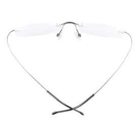 Eyekepper Titanium Rimless Reading Glasses Readers Men Women Gunmetal +2.5