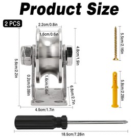 TOTSUN Set of 2 U-Wheeled Pulleys Set with Ball Bearings, Steel Ropes for Sliding Gates, Ropes, U-Groove, 48 mm, Pulley, Lifting Crane, Roller Gate, Indoor and Outdoor Use