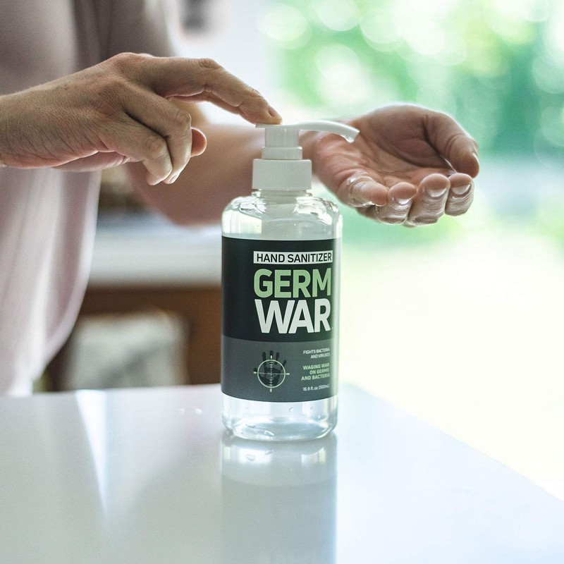 Germ War Hand Sanitizer Pump Dispenser Large, 16.09 oz