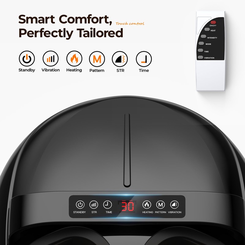 HTM Foot Massager with Heat, 5 Modes & 9-Level Intensity