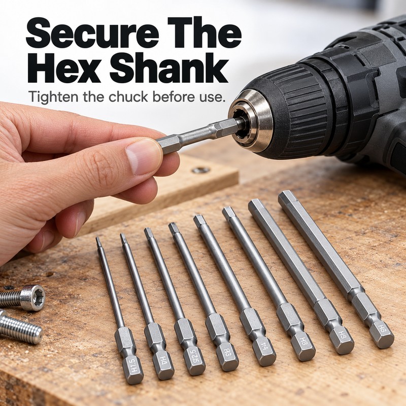 8-Piece 100mm Hex Allen Wrench Drill Bit Set – SAE