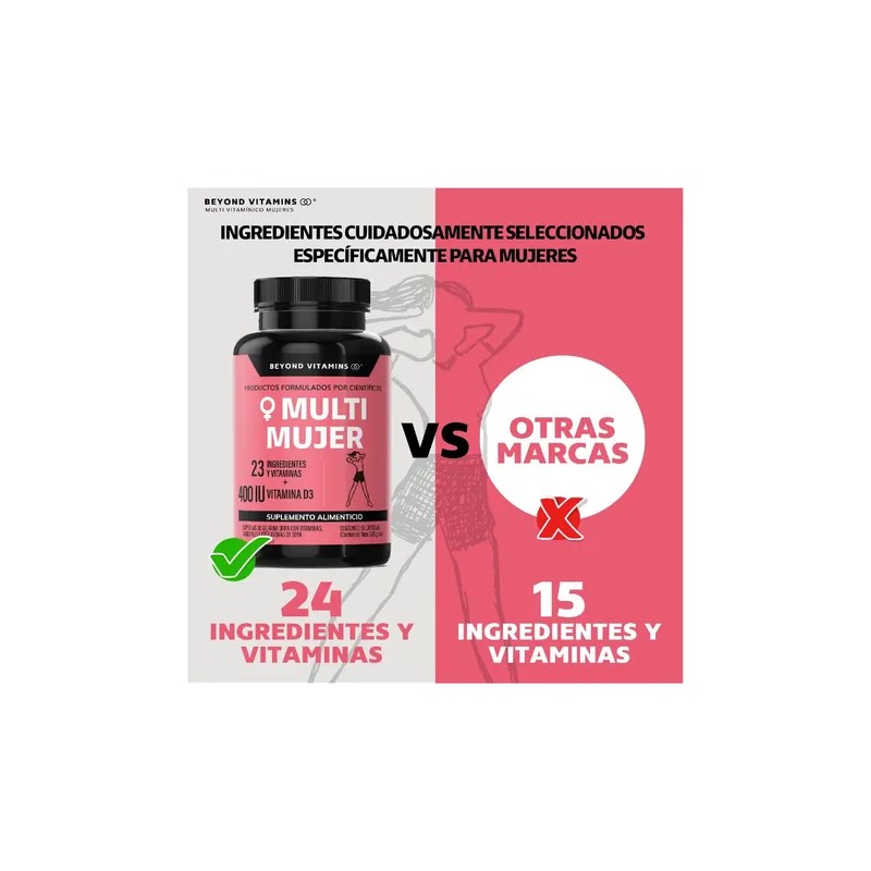 Kit 1 Multivitaminico Mujer + 1 Magnesio Complex Sabor Sin