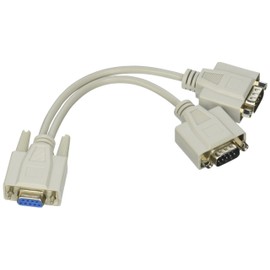 QVS CC317Y Serial Splitter - Db-9 (F) to Db-9 (M)