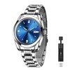 Taxau Men Watches Silver Dress Waterproof Watches for Men Large