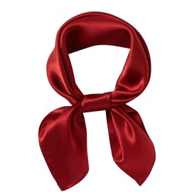 WUZININGLE 100% Mulberry Silk Scarf 27''x27'' Medium Square Silk Head Scarf for Women Silk Hair Scarf Silk Neck Scarf Fashion Pattern (Solid-Burgundy)