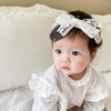 ICKEYOU Baby Girls Bow Lace Headband Cute Soft Hairband White