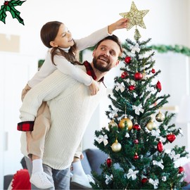 Christmas Tree Topper, Gold Glitter Star for Christmas Tree, Christmas Tree Decoration