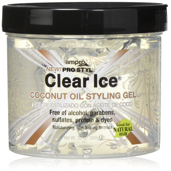 Ampro Clear Ice Coconut Oil Styling Gel, 32 Ounce