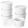 DOWAN Ramekins with Lids 4 oz Oven Safe, Creme brulee