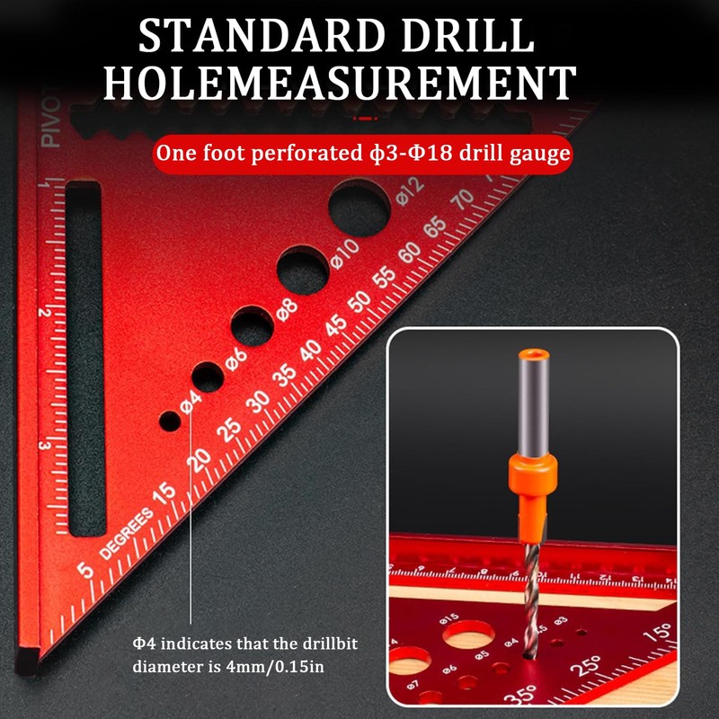 Speed Square, 7inch Metric Triangle Ruler, Triangle Ruler with 14