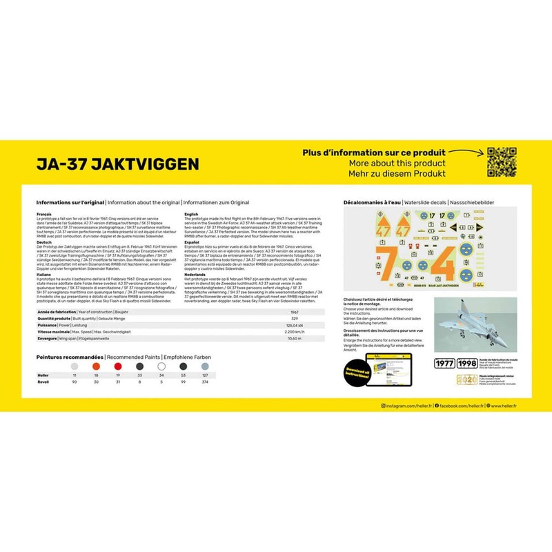 Heller 80309 Modellbausatz Saab Ja-37 Jaktviggen
