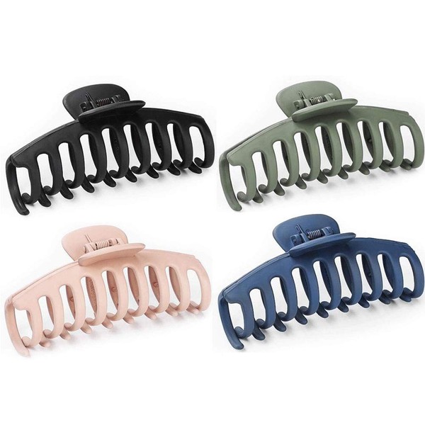 4 Pcs Acrylic Matte Hair Claw Clips Non Slip Hair Jaw Clips Large Hair Barrette Clamps Ponytail Holder Hair Accessories for Women Ladies Girls