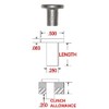 1/4 Dia X 1-1/2 Length Solid Steel, Flat Head Rivet,