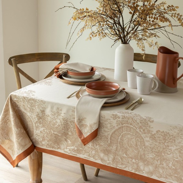 Benson Mills Harvest Heavyweight Engineered Jacquard Fabric Table Cloth, Décor