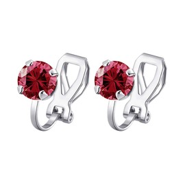 Philip Jones Red Crystal Clip On Earrings Created with Zircondia® Crystals