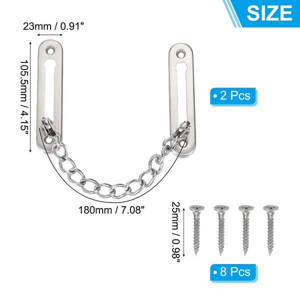 MECCANIXITY MECCANIXITY 4.15 x 1 Inch Door Chain Lock Latch,
