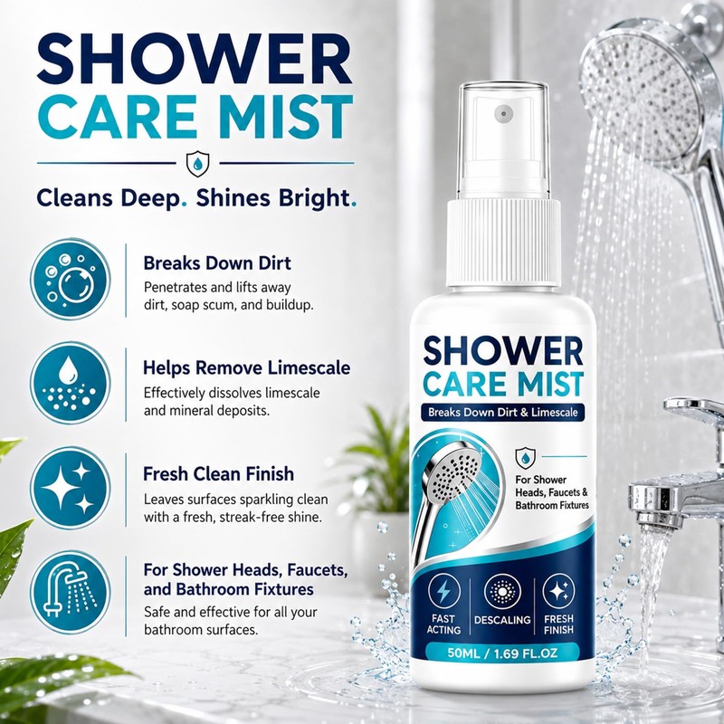 2PCS Fast-Acting Shower Limescale Remover Spray,Shower Care Mist