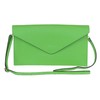 Girly Handbags Womens Italian Genuine Leather Envelope Clutch Bag (Lime