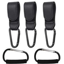 Gancho Carriola Paquete de 5 Ganchos para Carriola para Colgar Bolsas y Compras para Colgar bolsas de Pañales Ganchos Multiusos para Bolsas de Compras Prácticos Accesorios para Carriola de Bebé (negro)