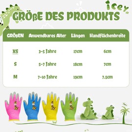 BORISCA 4 Pairs of Children's Gardening Gloves, Work Gloves with Giraffe Pattern in 4 Colours, Cute Children's Gloves, Garden Wear-Resistant, Non-Slip Protective Gloves for 3-5 Years Children