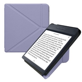 kwmobile Case Compatible with Kobo Libra H2O Case - Faux Leather Case - eReader Protective Case - Cover Lavender