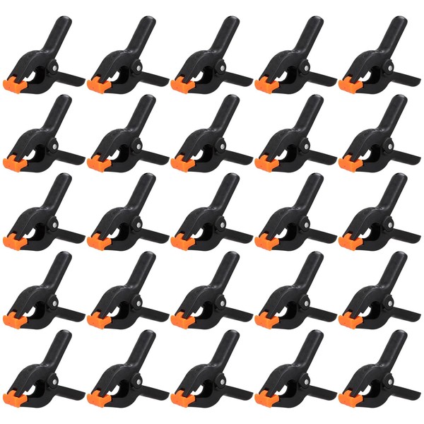 CYEER 20 Pcs Spring Clamps, 4 Inch Clamps for Woodwork, Heavy Duty Black Plastic Spring Clips Clamps for Tarpaulin, Market Stall, Backdrop