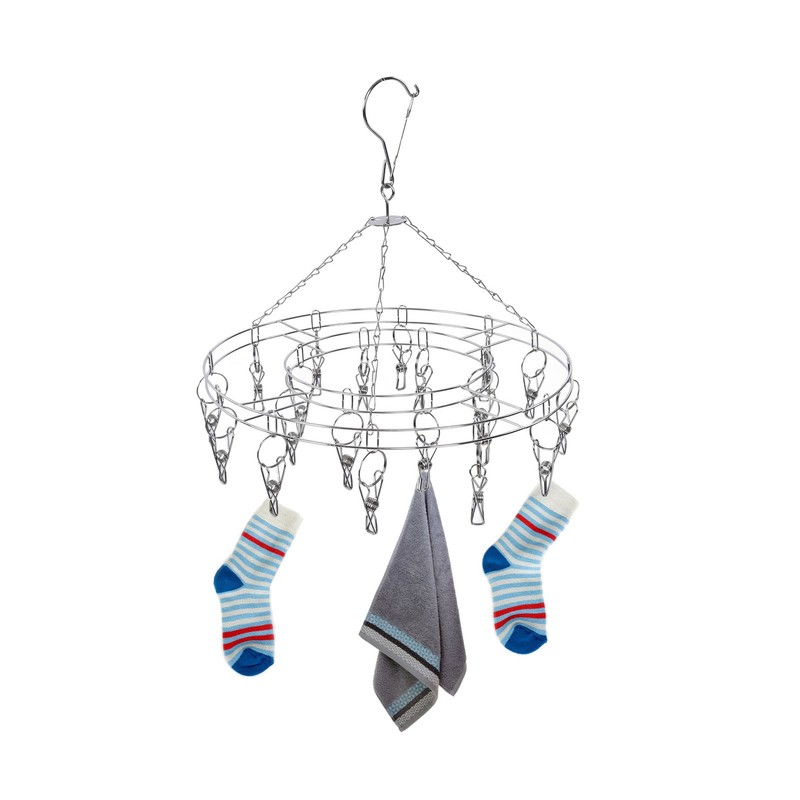 20 Clip Socks Rack Underwear Drying Hanger Stainless Steel Clothes