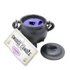 Reusable 4-Inch Cast Iron Cauldron Candle with Lid and Hanging