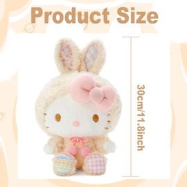 H-ellokitty Plush Toy,H-ellokitty Plush Stuffed Doll Stuffed Animal Plush Toy Soft Kawaii Plush Anime Cartoon Animation Cute Fluffy Children Figures Birthdays Christmas Party Gifts Decoration (30cm)