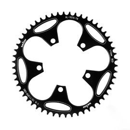 KTKEET 110/130 BCD Chainring 36/38/40/42/44/46/48/50/52/54/56/58/60T 5 Screws Round Narrow Wide Bicycle Chainring for 9/10/11 Speed Road Bike Folding Bicycle (110BCD 50T)