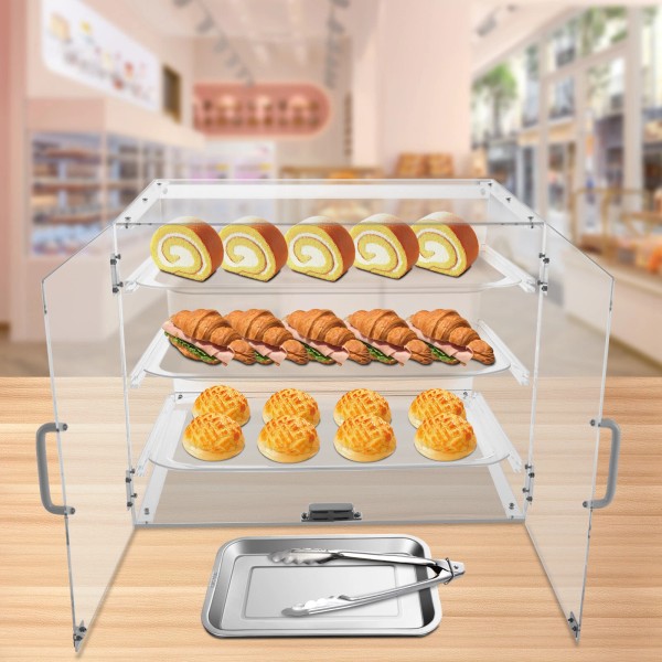 OCASAMI 3 Tiers Clear Pastry Display Canbinet&Comme
