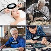 30X 12X Magnifying Glass with Light and Stand, 3-Color Stepless