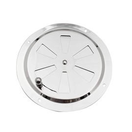 Ventilation Rosette Ventilation Plate Gill Plate Stainless Steel Round Fan Gill Fan Stainless Steel for Smoker, Boat, Camper, House - Silver (Diameter 125 mm)