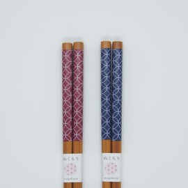 Tanaka Hashi 2 Pairs of Reusable Bamboo Chopsticks Shippo Pattern 8.8 inches Made in Japan
