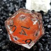 Sage's Fiery Souls - Orange 33mm Liquid-Core D20 Sharp Edge