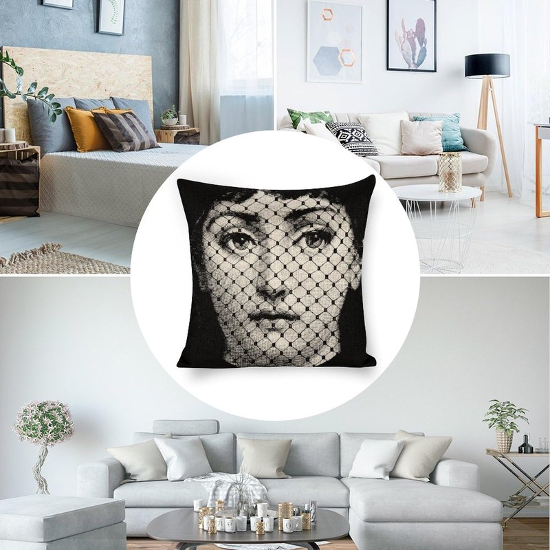LITTLIUDO Lina Cavalieri Pillow Cover, Lina Cavalieri Artificial Linen Throw