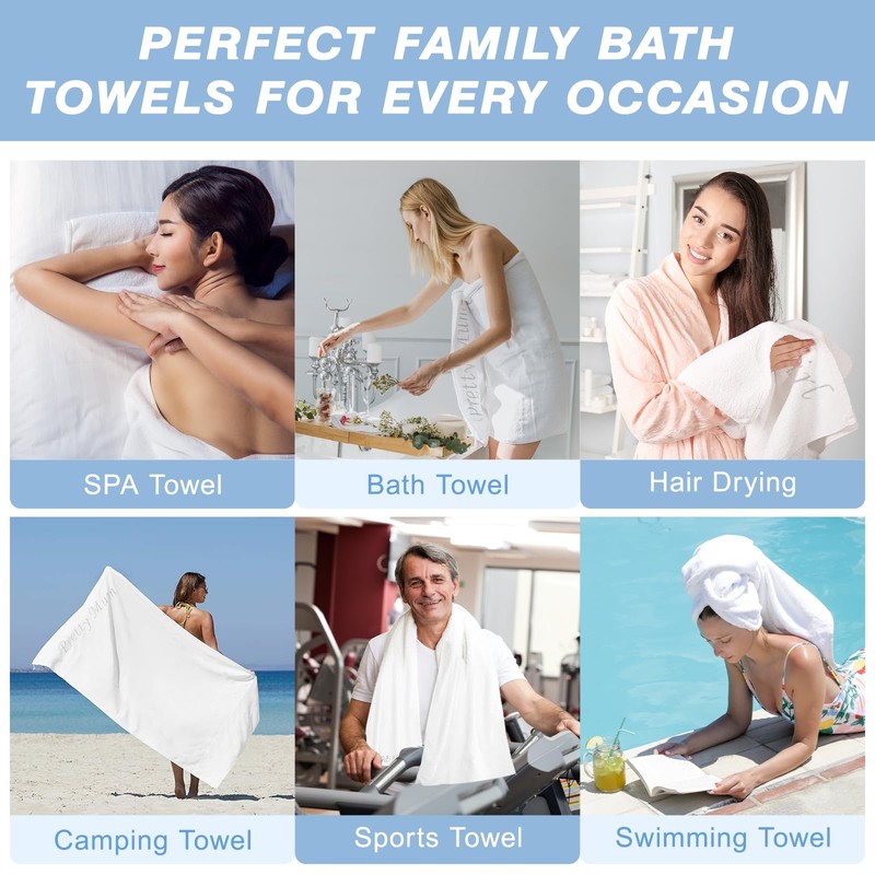 SEISSO Cotton Bath Towels 140 x 70 cm, Bath Towels,