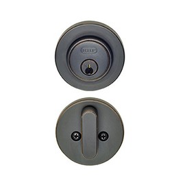 Better Home Products Single Cylinder Skyline Low Profile Deadbolt for Front Door and Garage Door Featuring Key Lock Security - Dark Bronze
