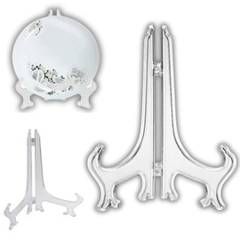 Citystores® Small Clear Plate Stand for Display Durable Plate Holder Elegant Design for Home Decor Kitchen Dining (3"-6")