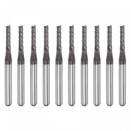 sourcing map End Mill CNC Router Bits, 2mm x 9.5mm 1/8" Shank Diamond Film Coated Carbide Engraving Bit Milling Cutter Left Hand for PCB Plastic Fiber Wood 10pcs