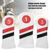 3PCS PU Leather Waterproof Thicken Lining Golf Putter Head Cover