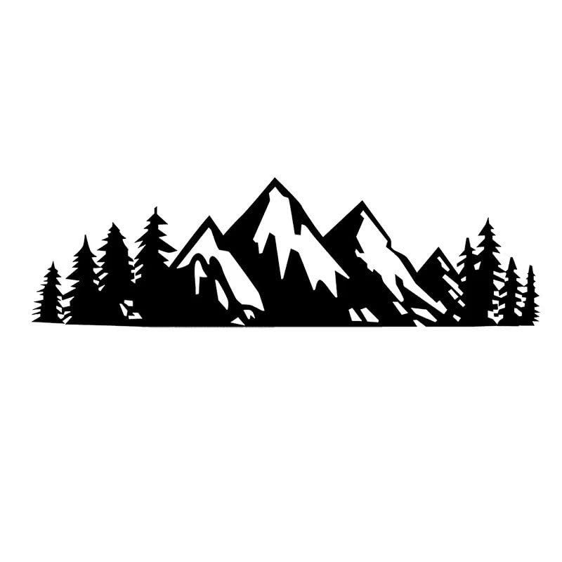 Mountain Forest Car Decal Sticker, 7 Inch Black Badge Decals,