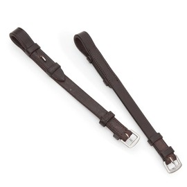 Shires Blenheim Bridle Cheek Pieces with Hook Studs-Havana Pony 1/2" (12.5mm)
