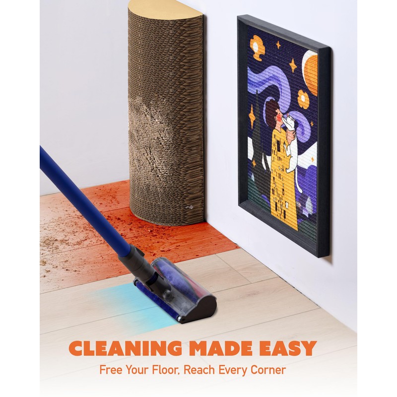 Decorative Wall Art Cat Scratcher for Vertical Scratching, 14"x20" Framed