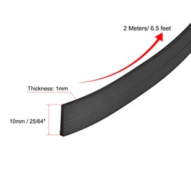 sourcing map Black Magnetic Strip for Crafts, 25/64 Inch x 6.5 Feet