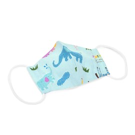 N5329662 Infant Mask, Set of 2, Children, Cloth, Washable (Silver Ion Antibacterial Gauze), Animal March across Savannah (Light Blue)
