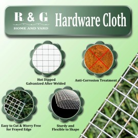 R & G Hot-dip Galvanized Hardware Cloth - 1/4 IN x 1/4 IN Opening 23 Gauge - 36 inch width x 100 feet length