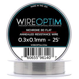 WIREOPTIM - 0.3mm x 0.1mm - Nichrome 80 Resistance Wire – 25 Feet